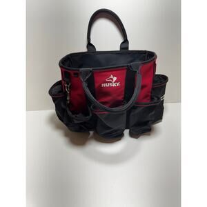 Husky 24 in 15 Pocket Open Top Supply Tool Bag Double Handle Utility Red Black
